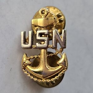 Vintage Rare WWI US Navy Chief CPO 228 Sterling Anchor Large Hat Visor Badge